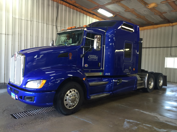step deck drop deck freight on truck in North Dakota.
